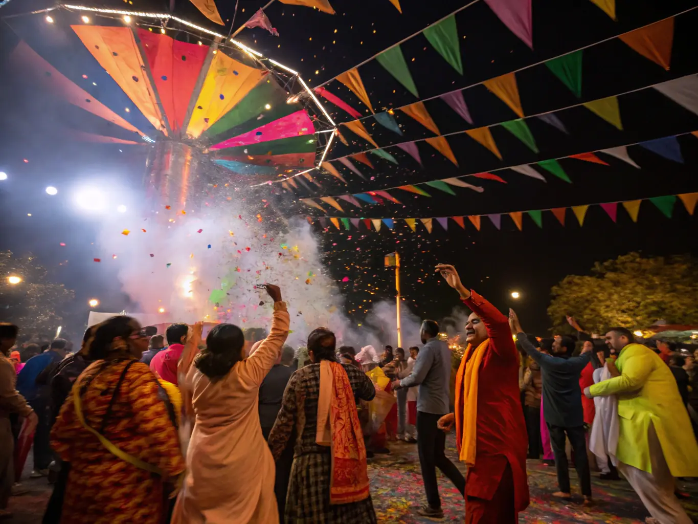 A photograph capturing a lively scene from a CLUB ST JO cultural event, showcasing traditional music, dance, and food, with participants of all ages enjoying the festivities.